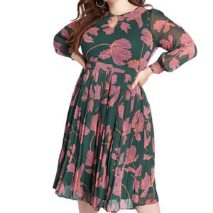 Modcloth Green and Pink Floral Dress